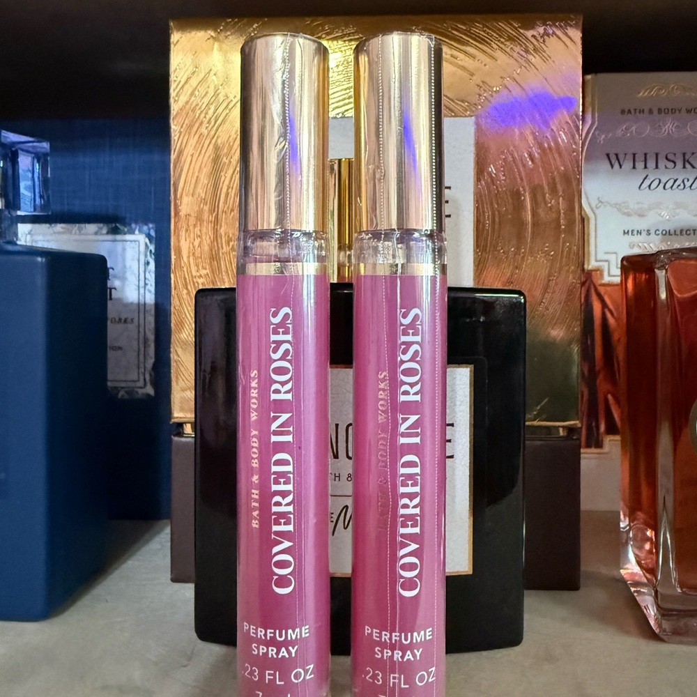 2 Bath & Body Works Covered In Roses Travel Perfume Spray - Pink